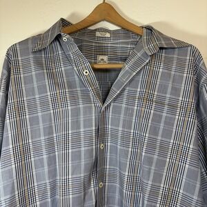 Peter Millar Crown Ease Shirt Mens XL Button Down Blue Gray Orange White Striped